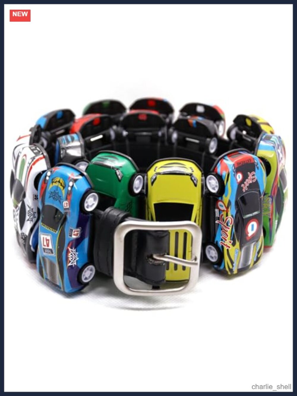 Y2K Multicolor Streetwear Belt with Metal Buckle, 41.7 inches, Unisex